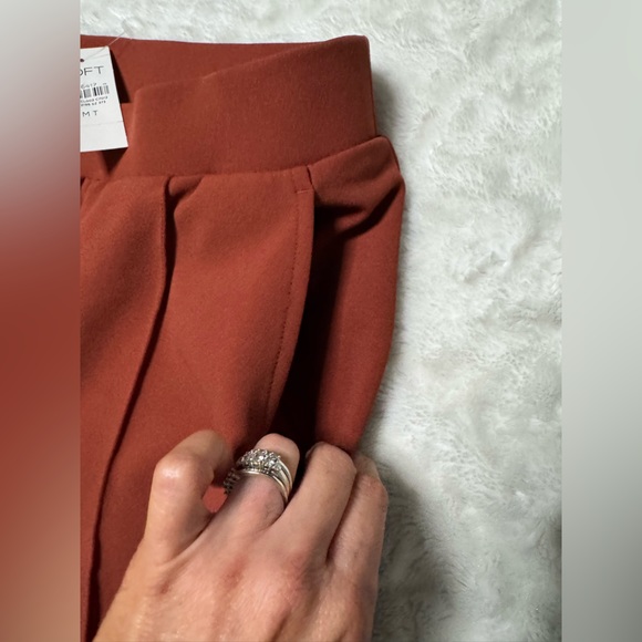 NWT- LOFT Terracotta Wide-Leg Pull On Pants - Picture 7 of 10